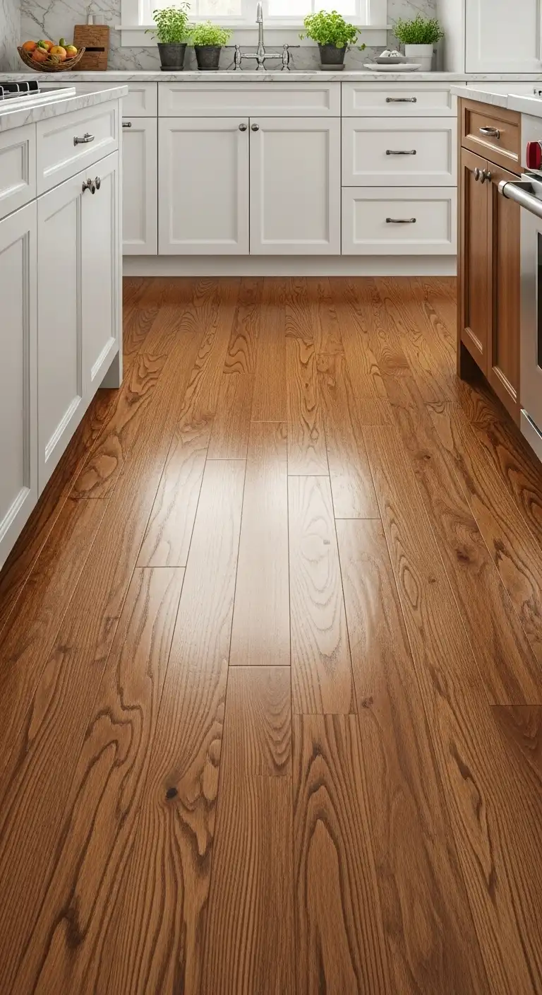 1. Classic Hardwood Kitchen Floors