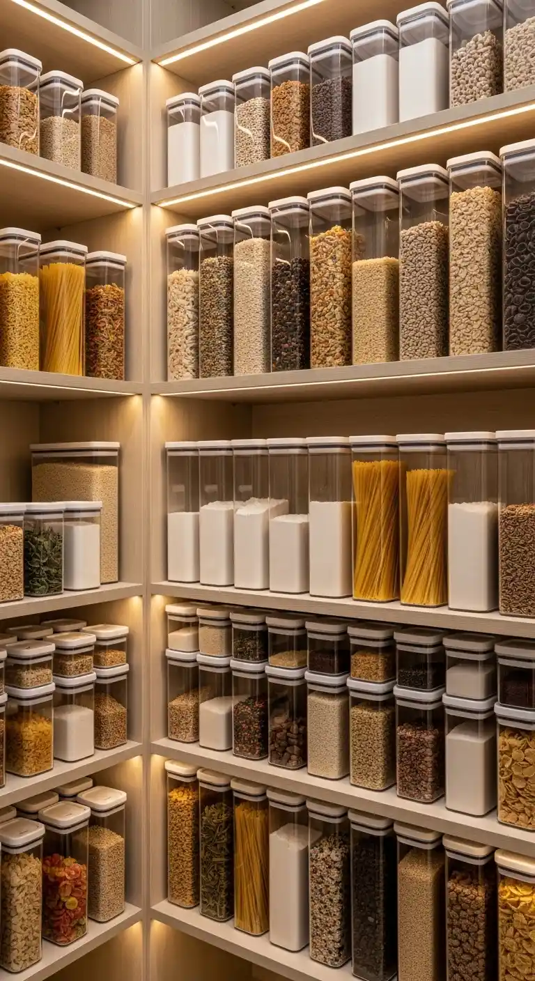 1. Clear Stackable Containers