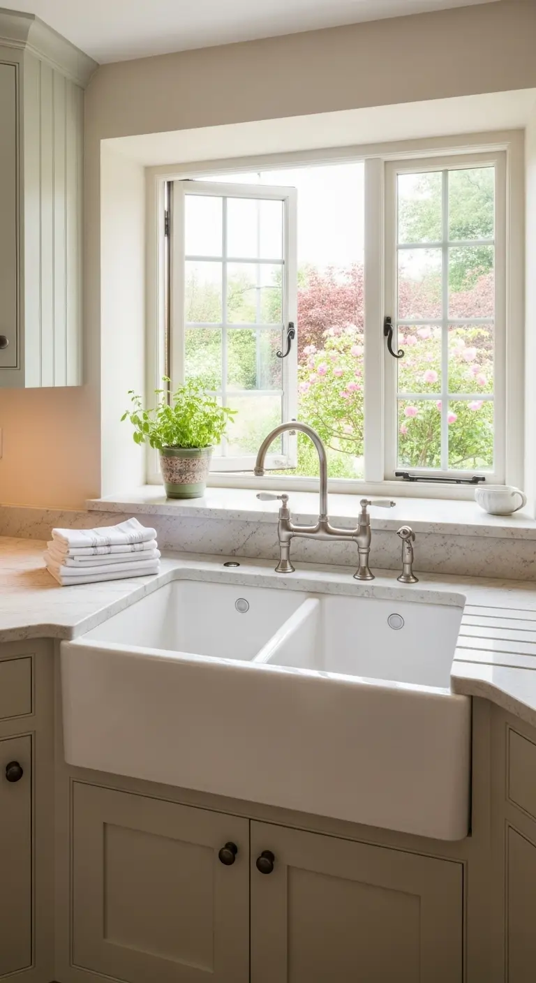 1. Farmhouse Style Corner Sink