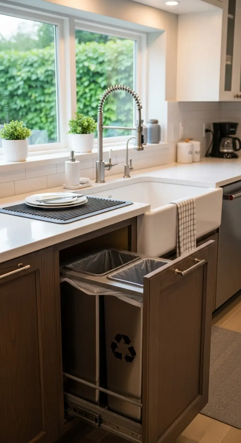 1. Install a Pull-Out Trash Bin