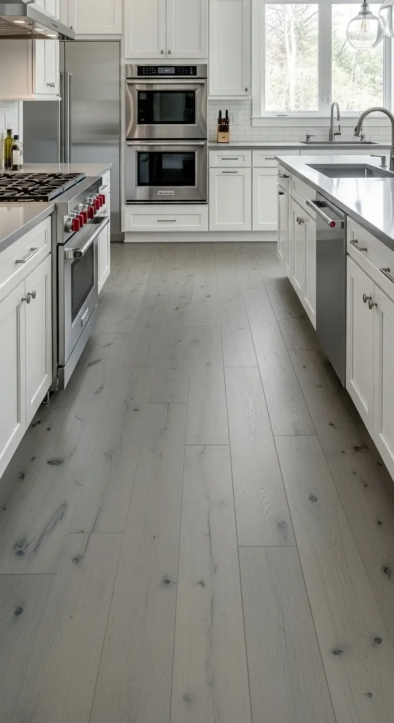 1. Light Ash Grey Hardwood Floors