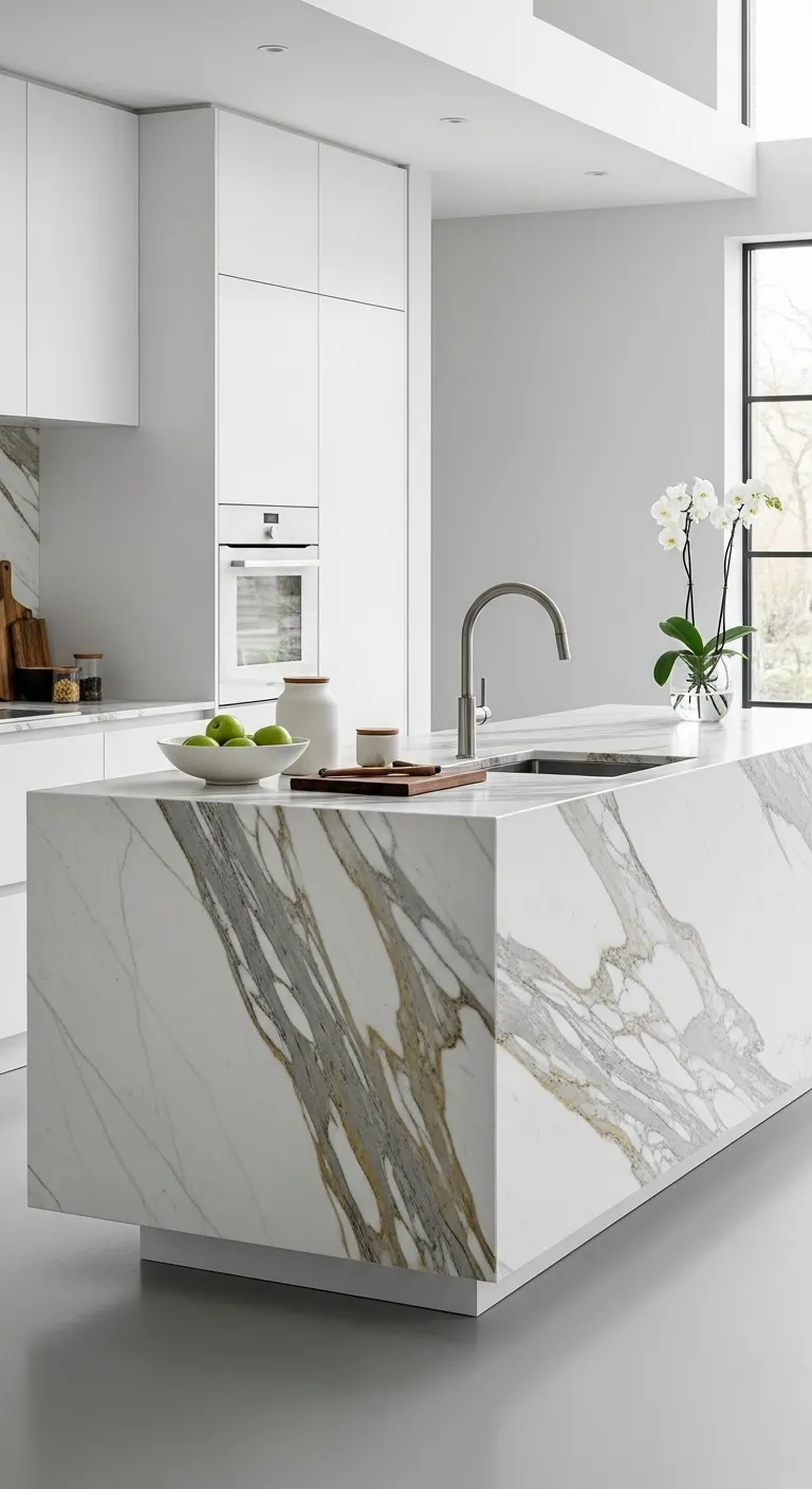 Modern Minimalist Calacatta Island