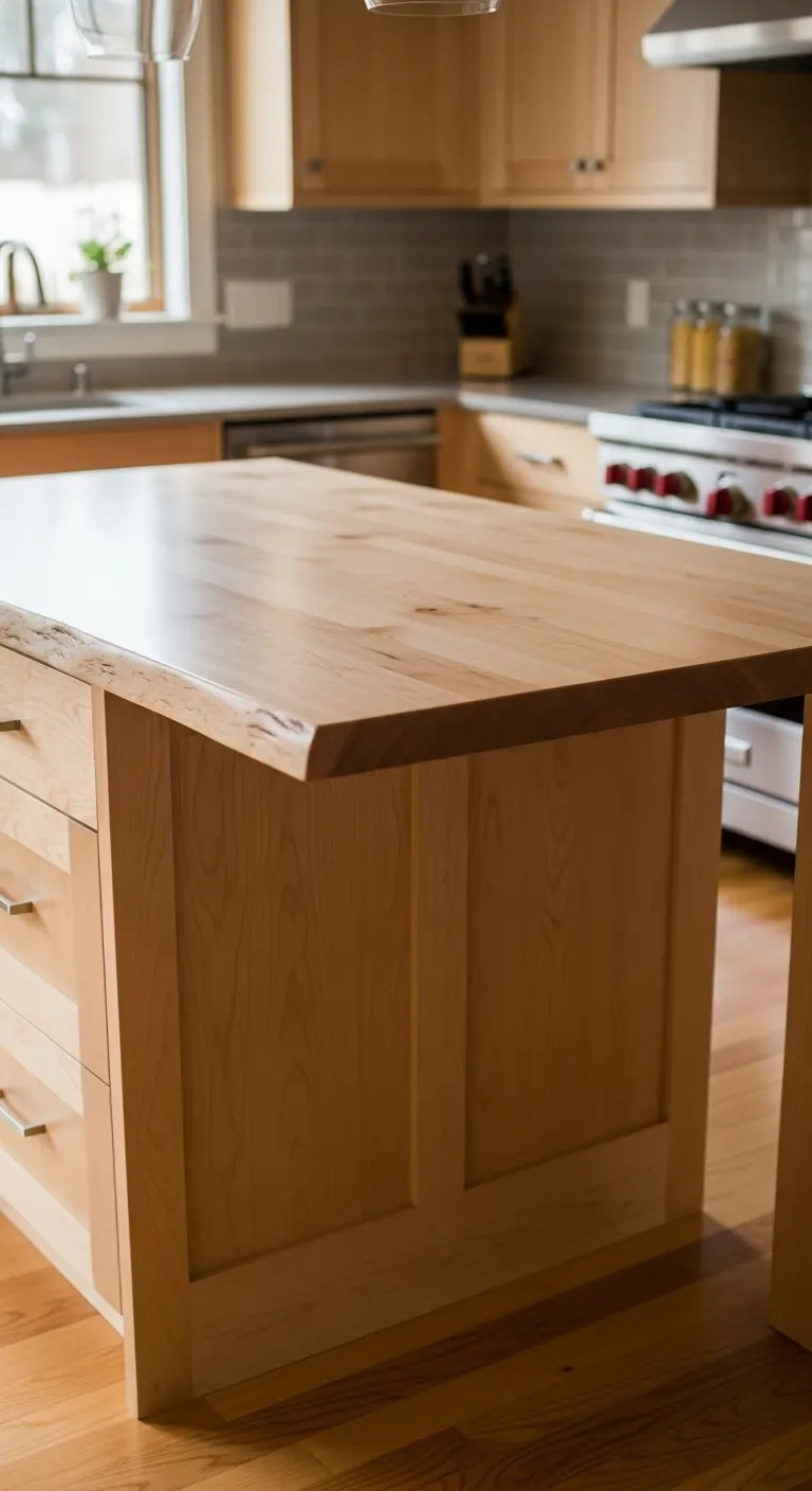 Natural Finish Maple Kitchen Island