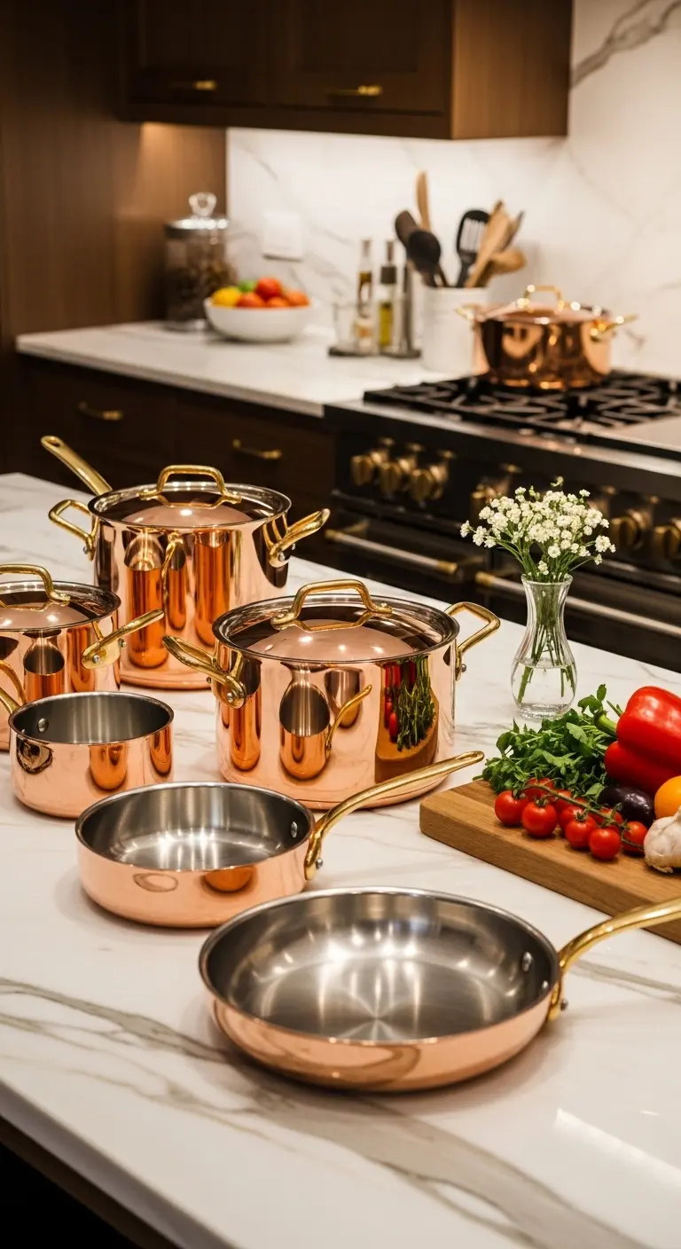 Polished Copper Cookware Sets