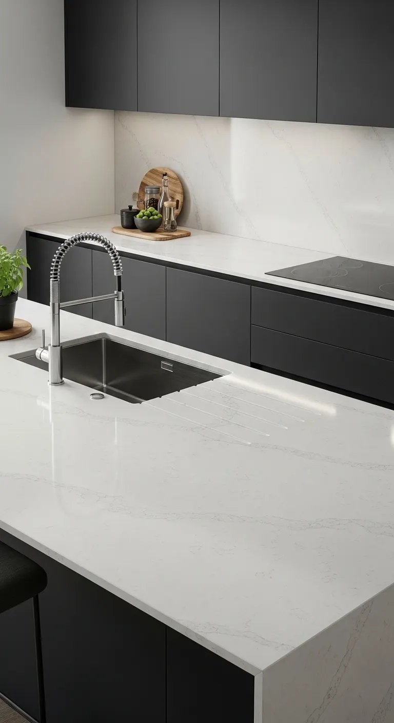 Sleek Quartz Countertops