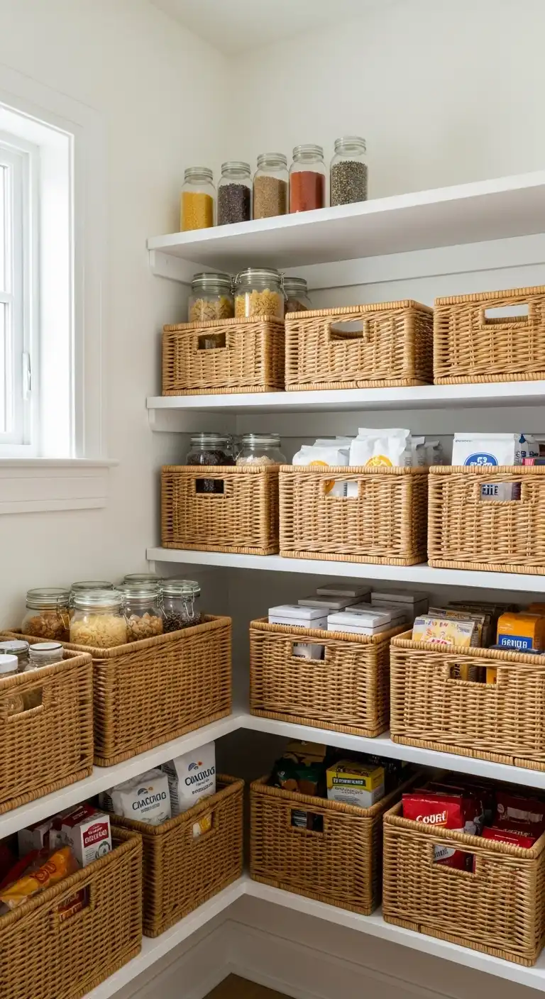 1. Use Wicker Baskets for Dry Goods
