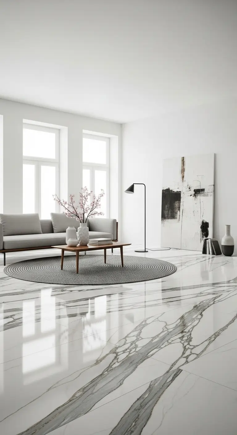 Calacatta Marble in Minimalist Spaces