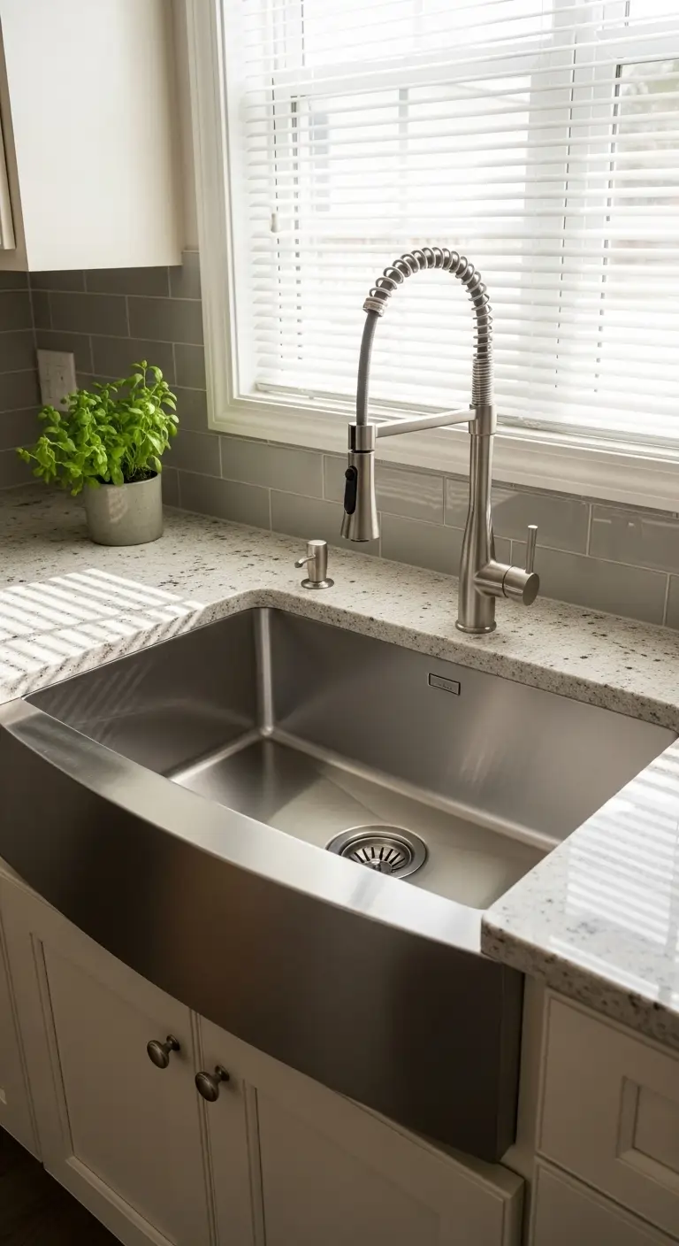 10. Corner Sink with Pull-Out Faucet
