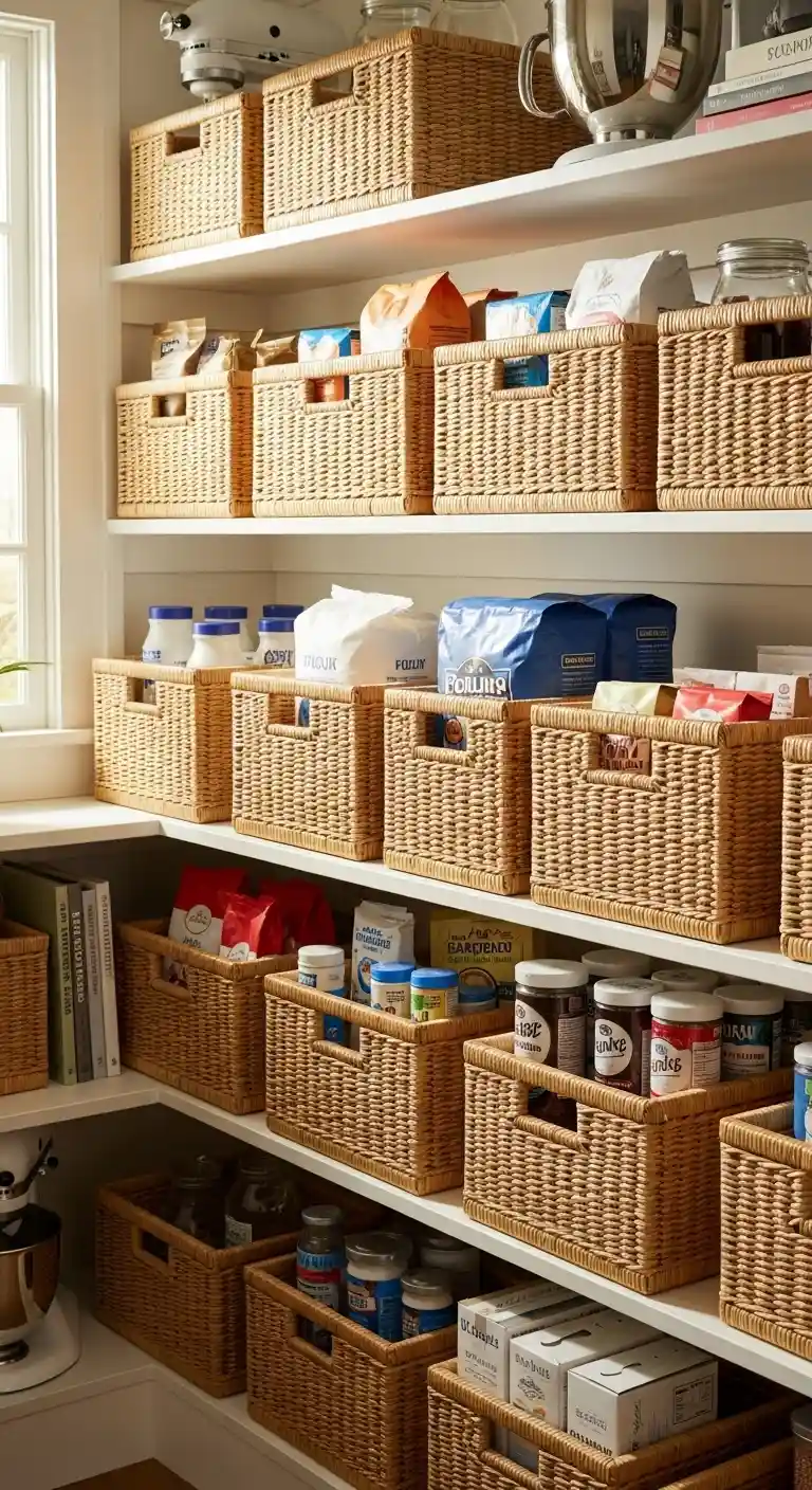 10. Use Baskets for Baking Supplies