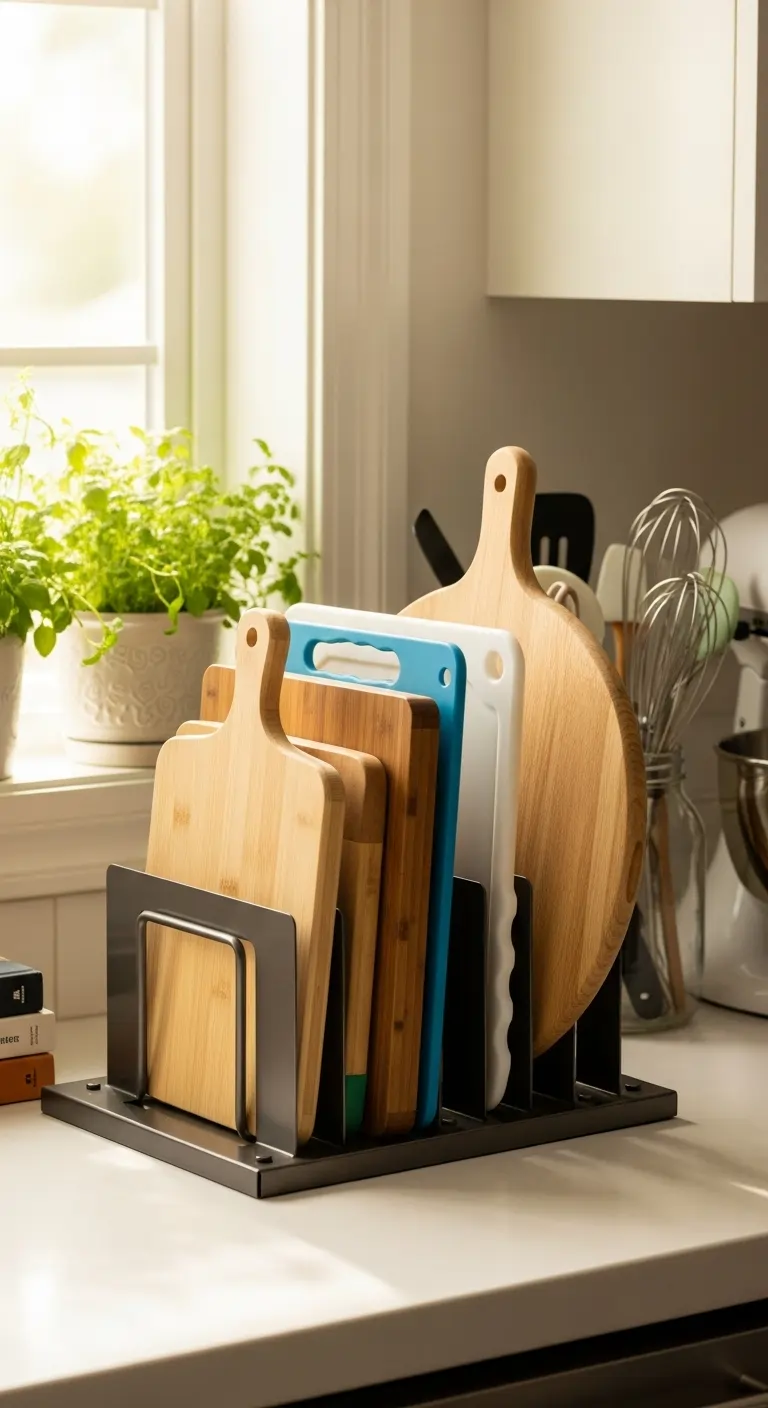 10. Use a Baking Sheet Organizer for Cutting Boards