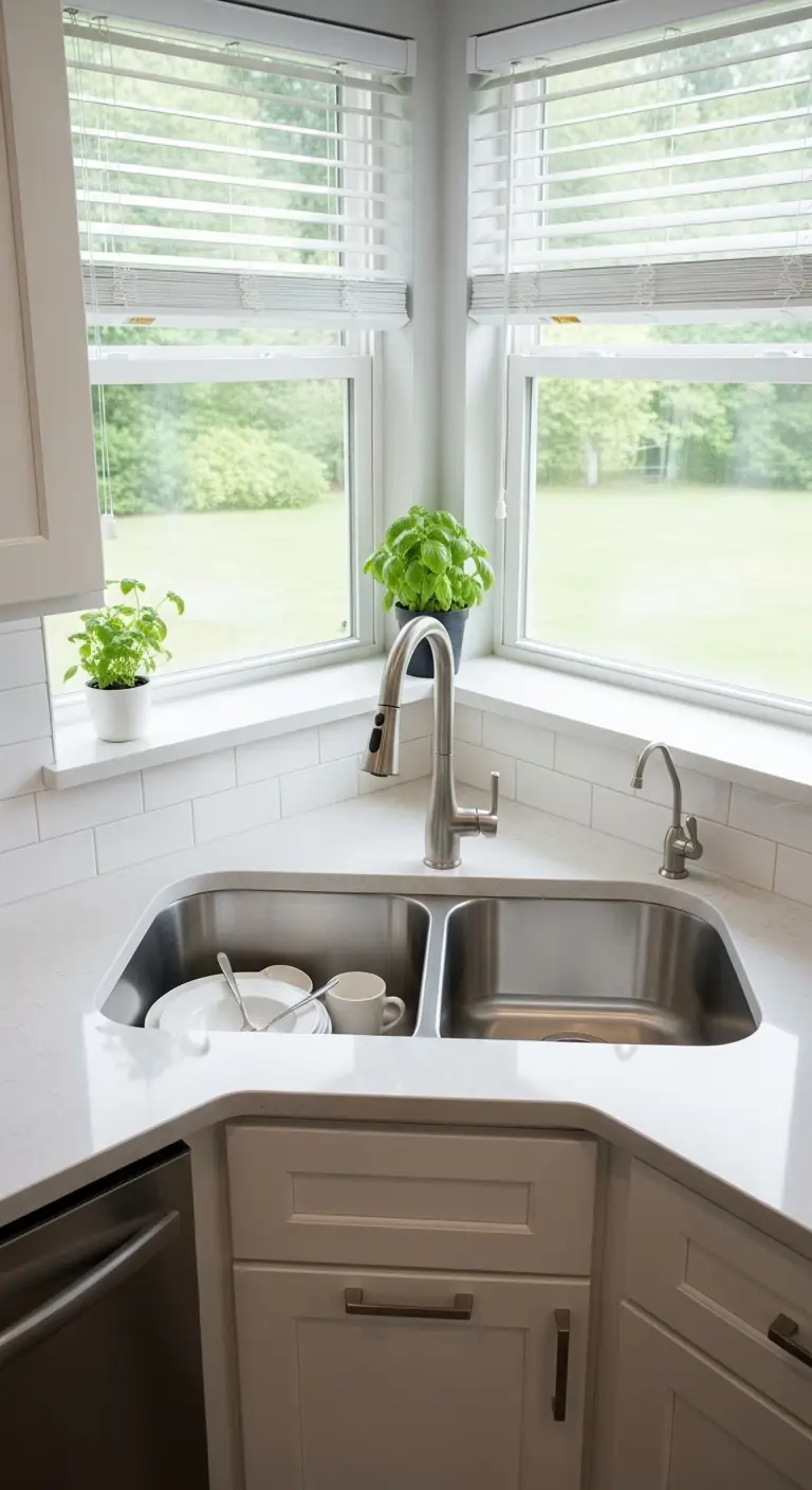 11. L-Shaped Corner Sink