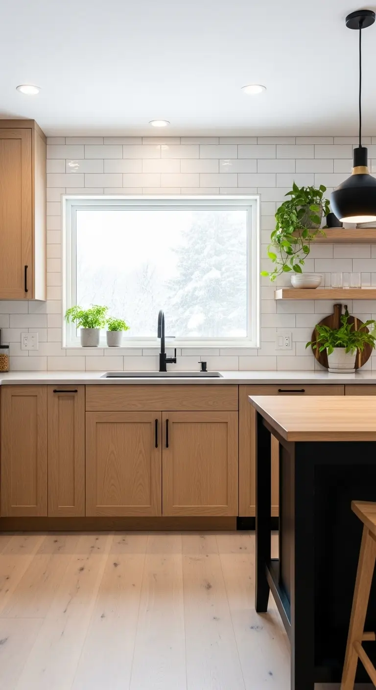 Scandinavian Cabinets with Black Accents