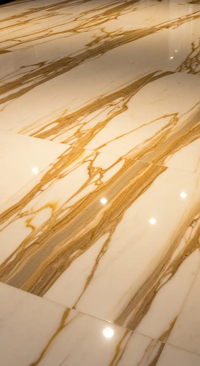 Warm-Toned Calacatta Veins for Cozy Interiors