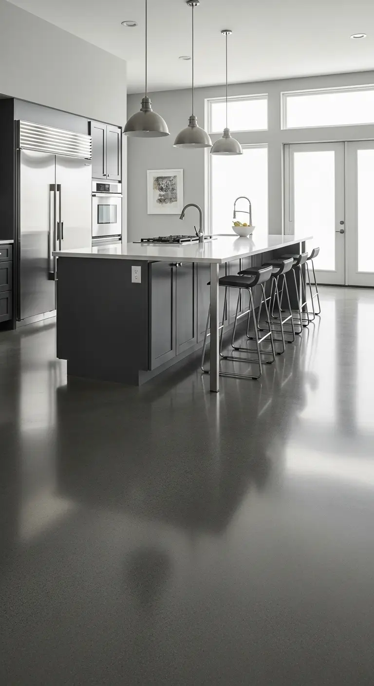 12. Concrete Gray Polished Floors