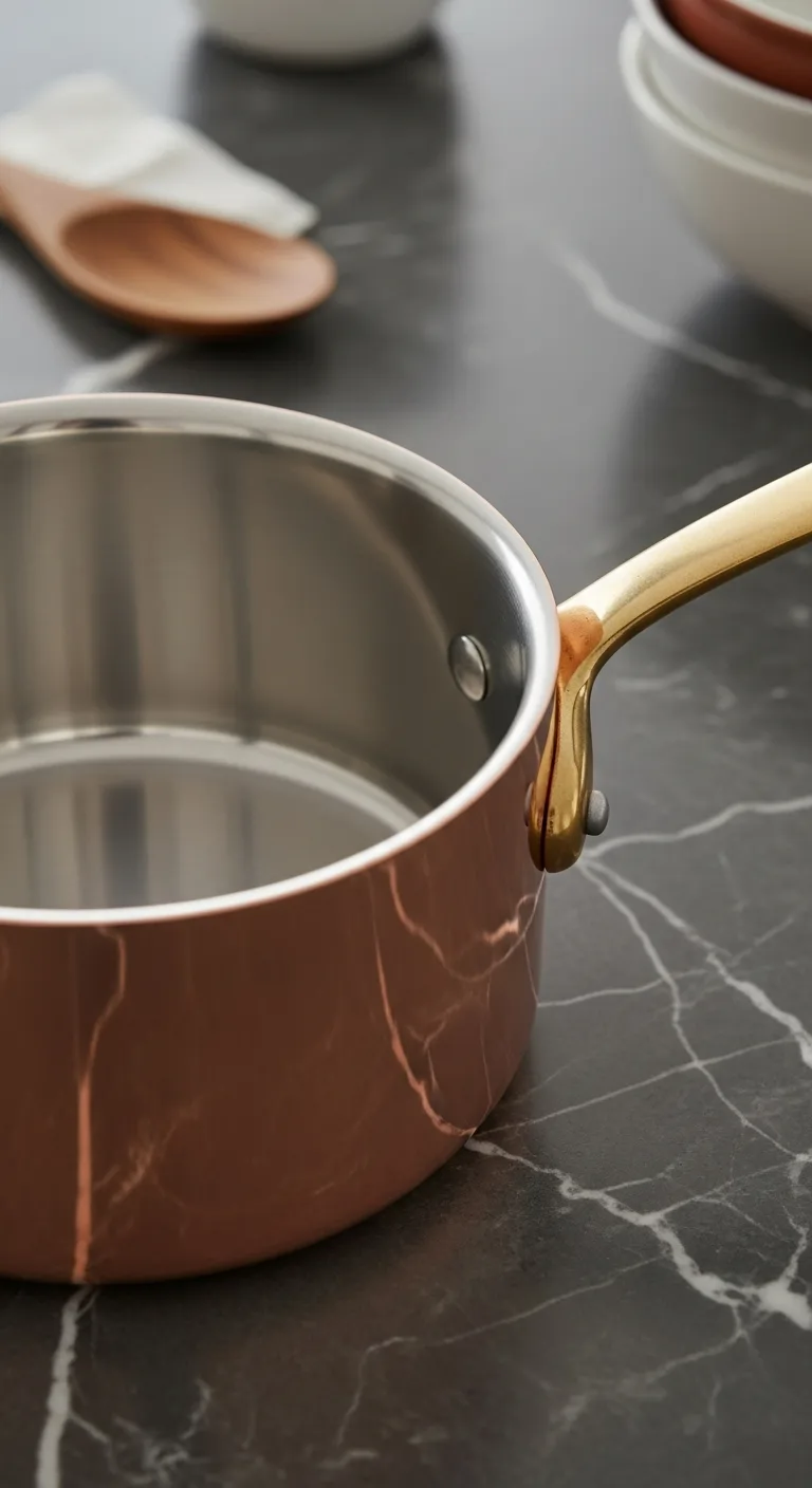 Copper Saucepan with Stainless Interior