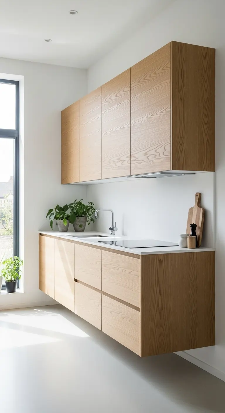 Floating Scandinavian Cabinetry for a Modern Look