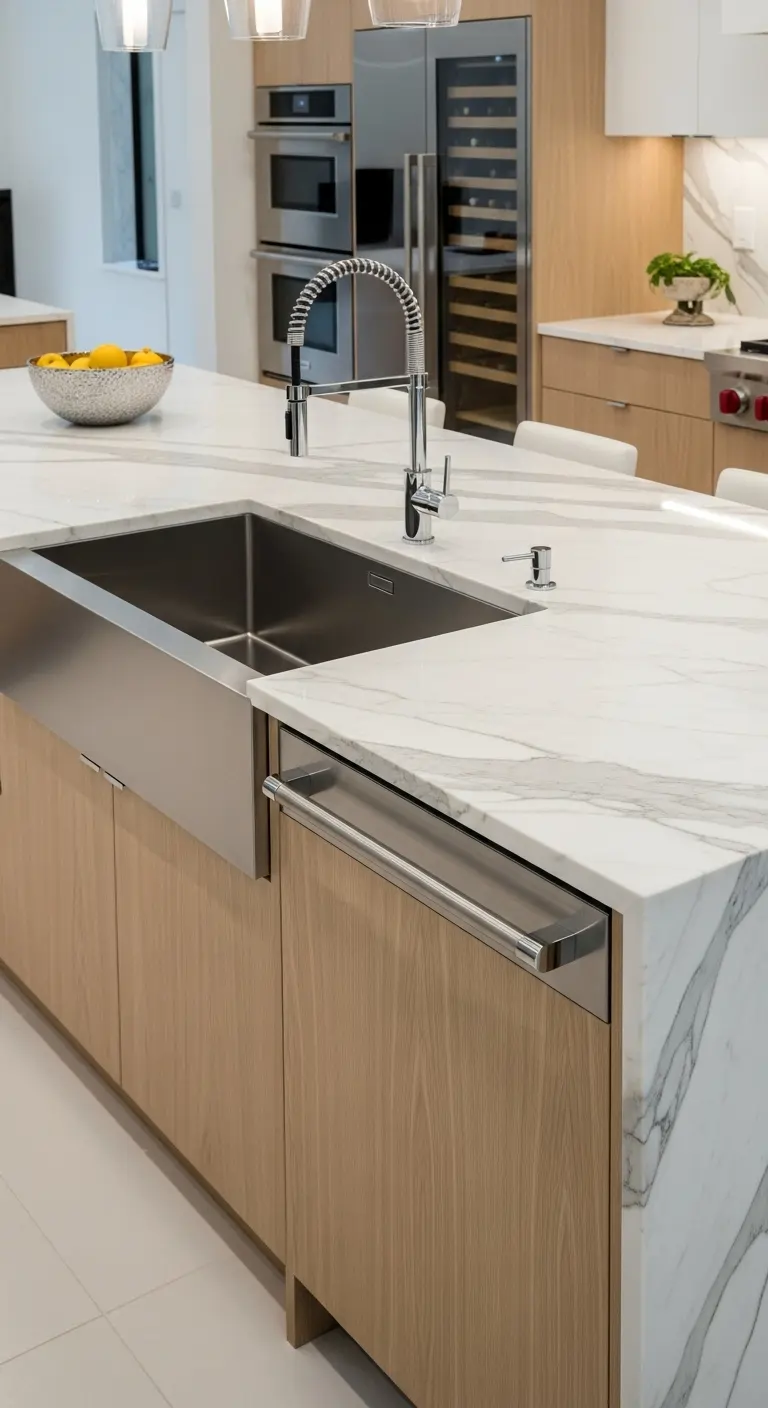 12. Island with Integrated Dishwasher and Sink