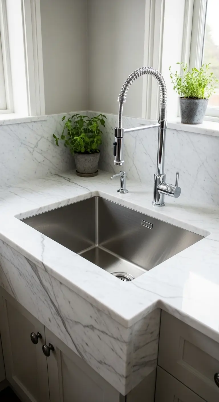 12. Marble Surround Corner Sink