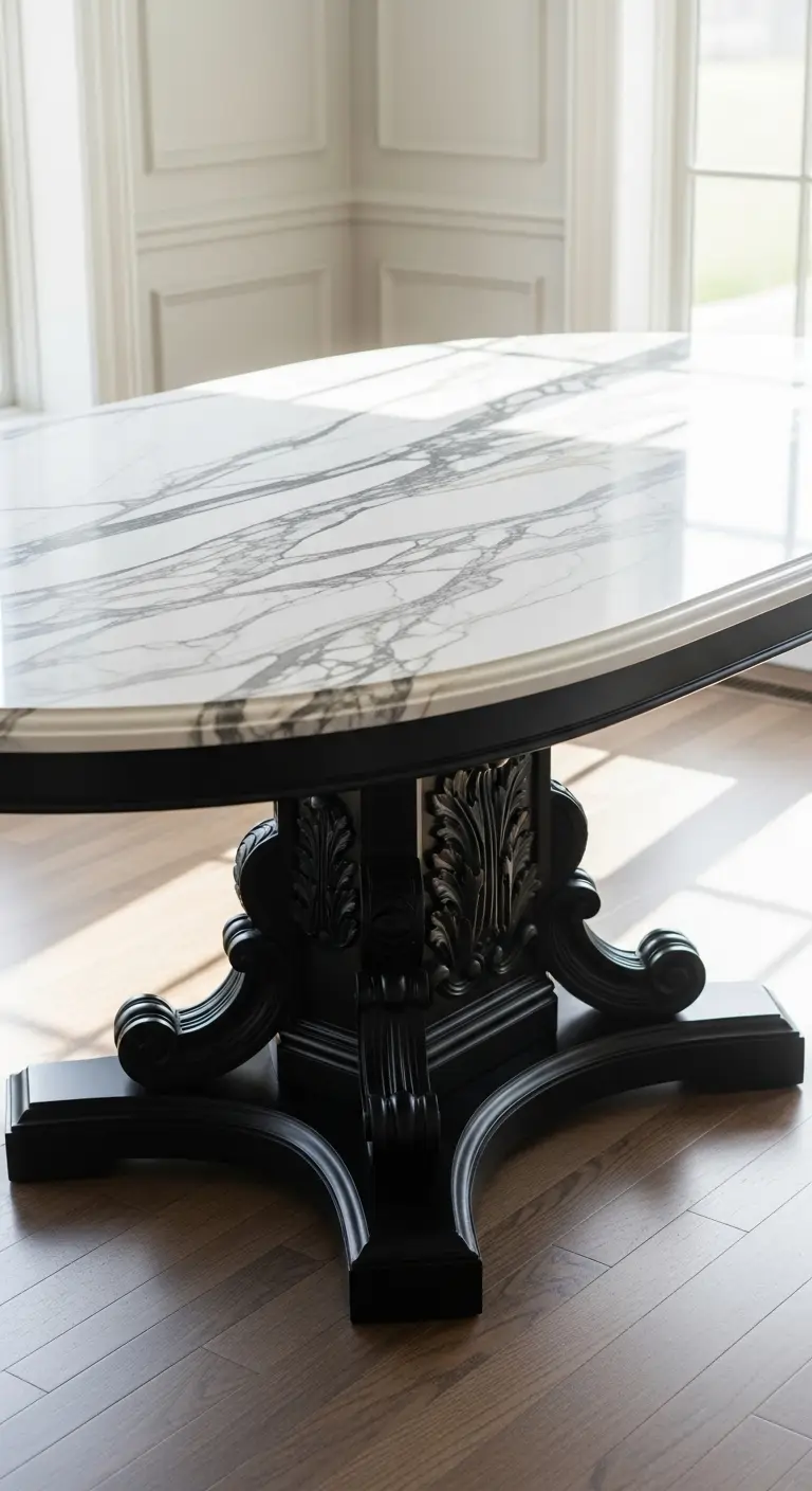 12. Pedestal Table with Carved Base
