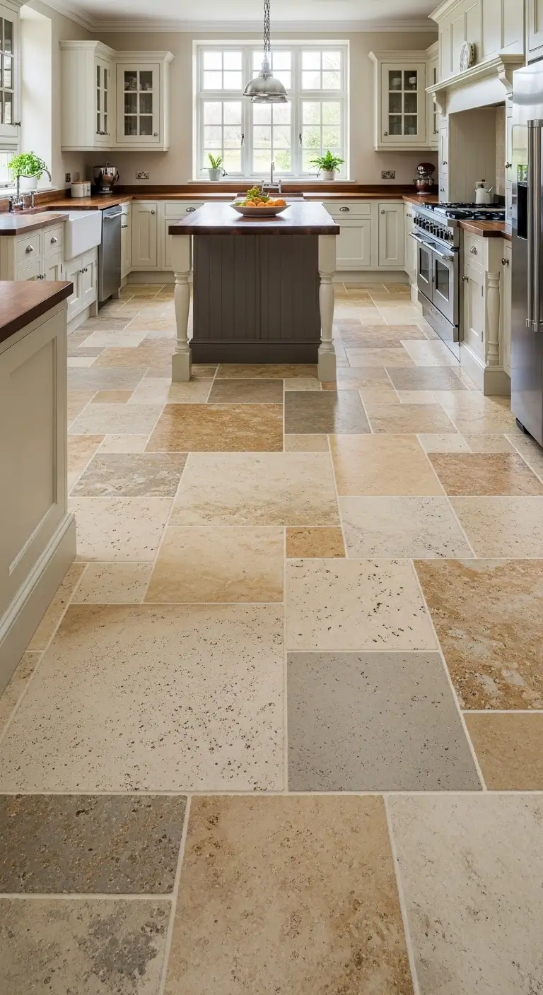 13. Travertine Stone Flooring