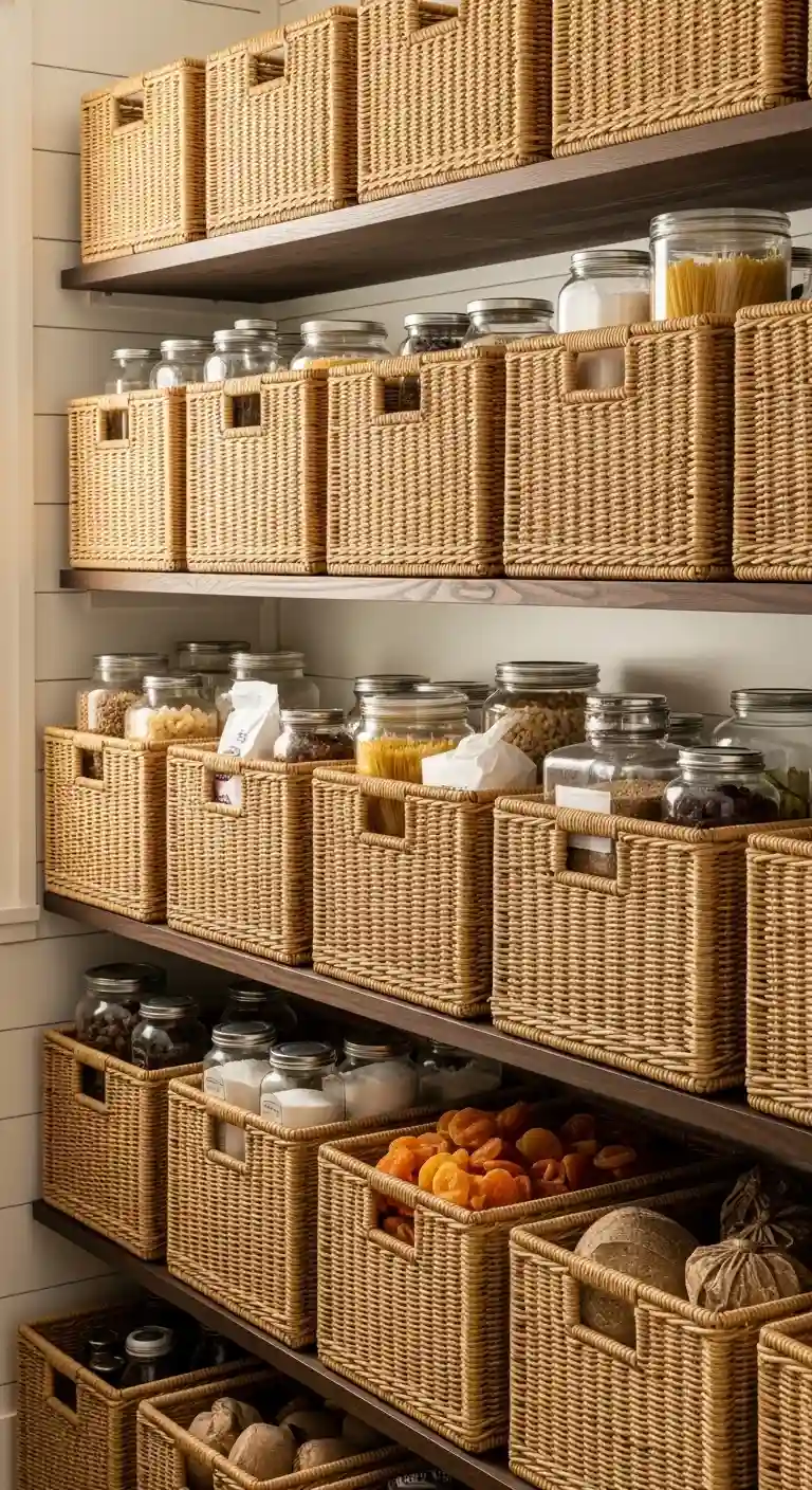 13. Use Baskets for Bulk Items