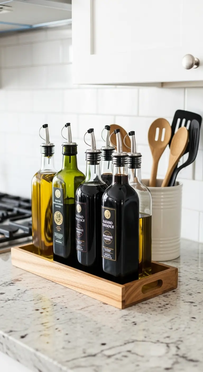 13. Use a Tray for Oils and Vinegars
