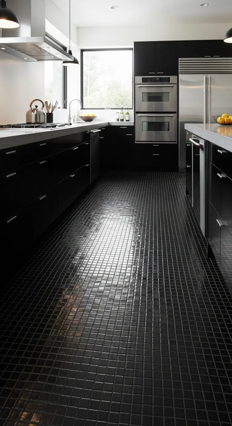14. Black Mosaic Tiles