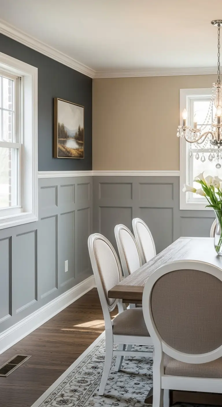 14. Contrasting Chair Rail Panels