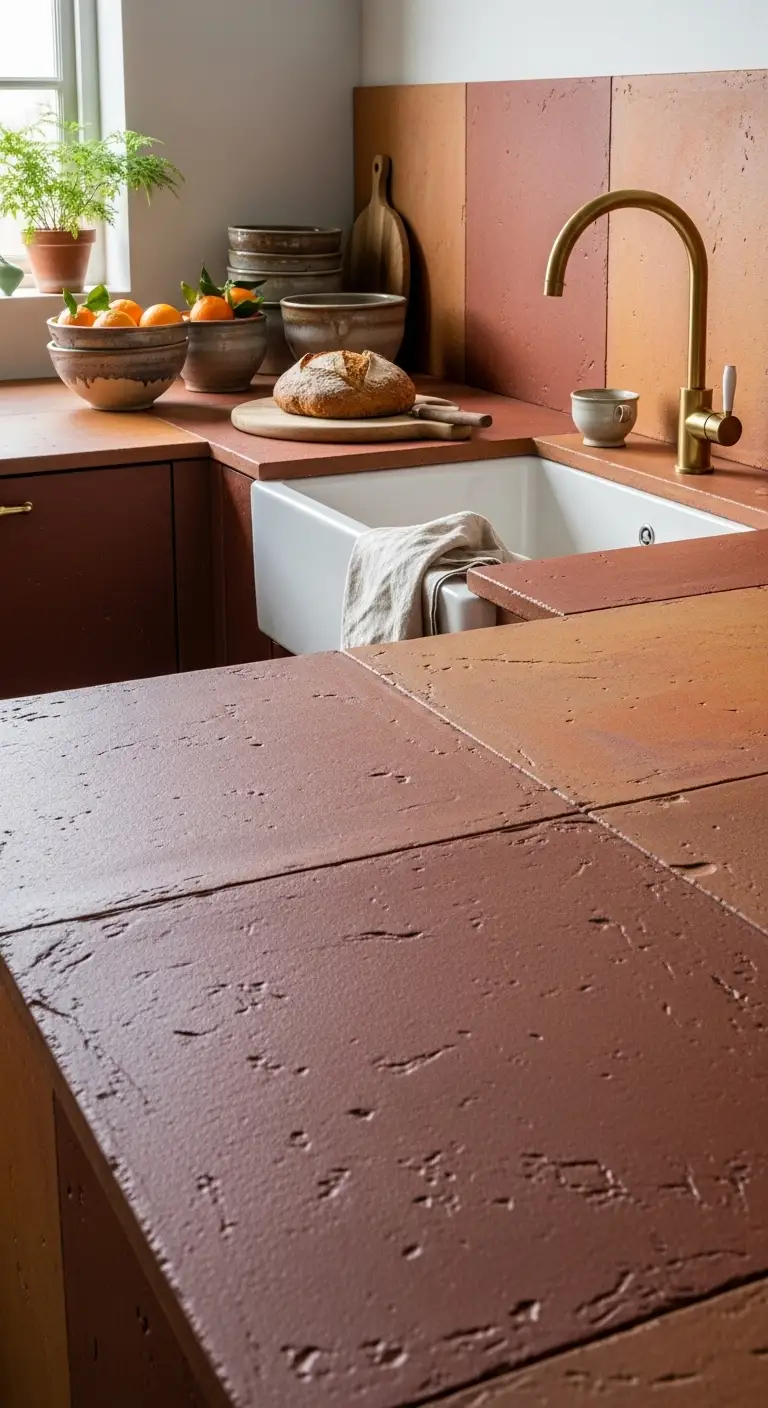 Earthy Terracotta-Inspired Ceramic Slabs
