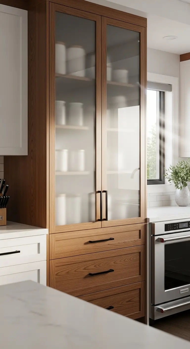 Frosted Glass Pantry Doors