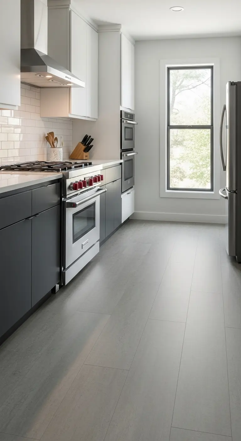 14. Mist Gray Vinyl Sheet Flooring