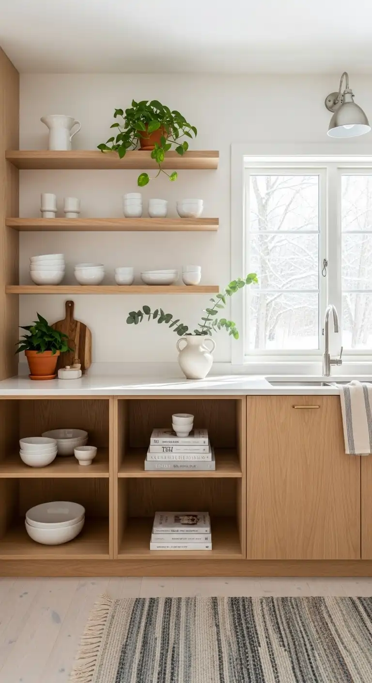 Open Shelving for Airy and Functional Design