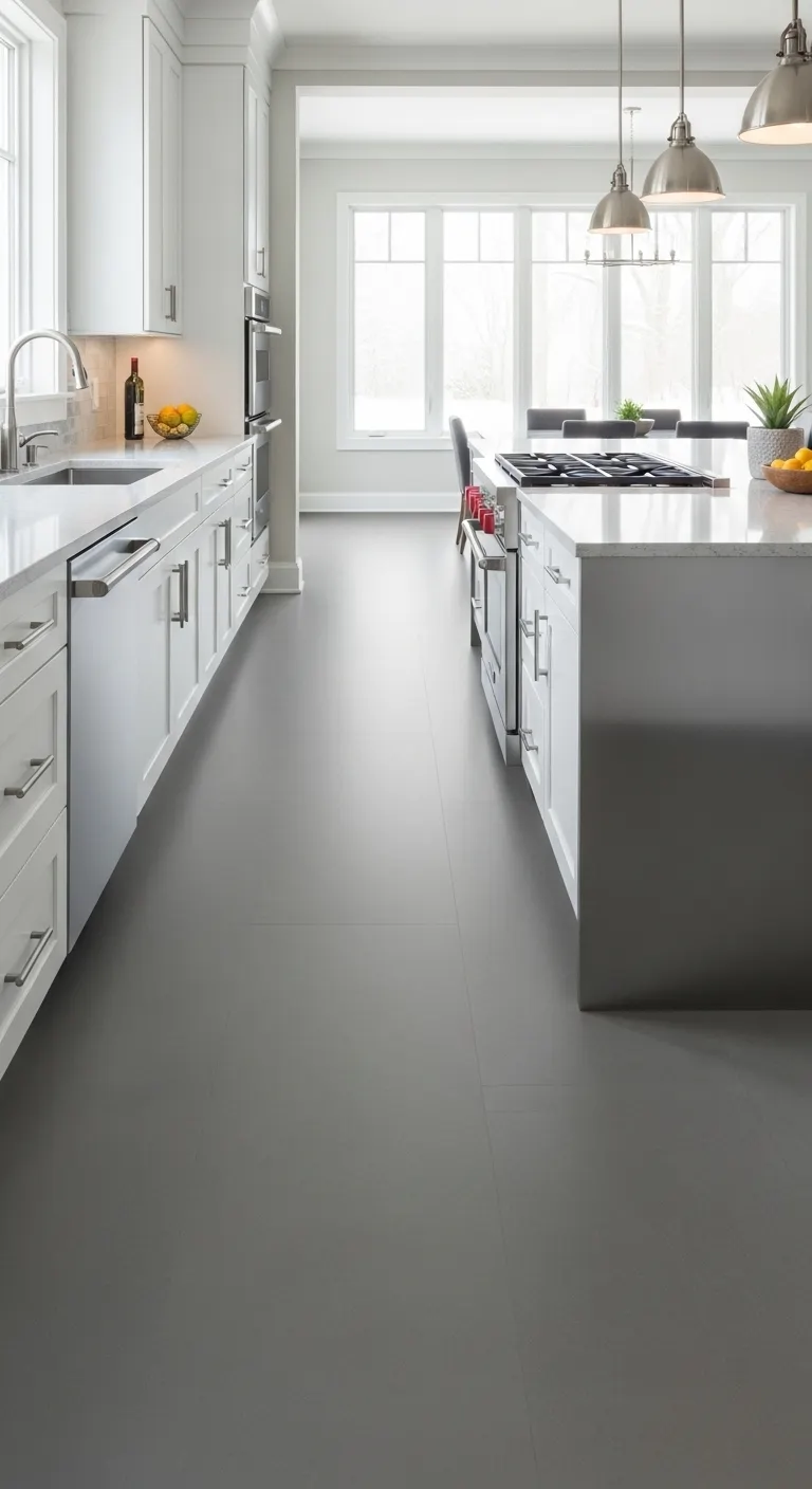 14. Pewter Grey Vinyl Sheet Flooring