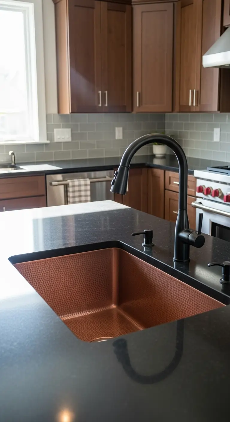 14. Recessed Copper Bar Sink