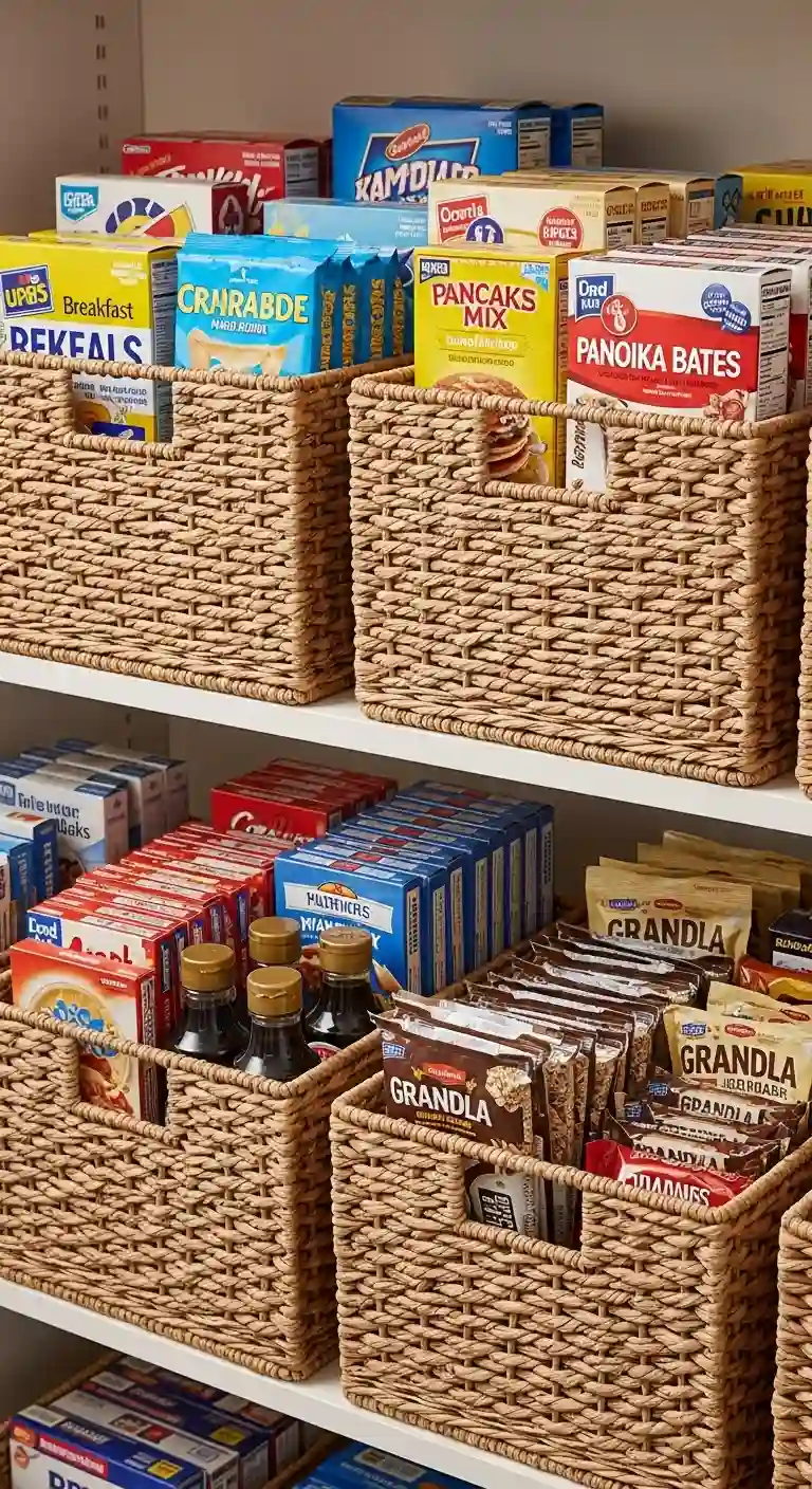 15. Add Baskets for Breakfast Items