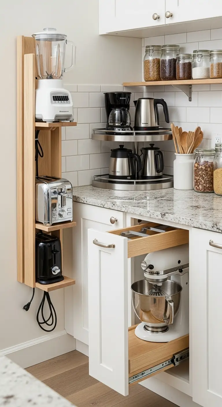 15. Incorporate Small Appliance Storage