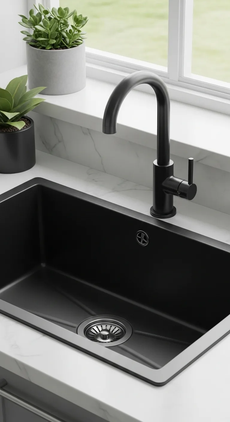 15. Matte Black Single Bowl Sink