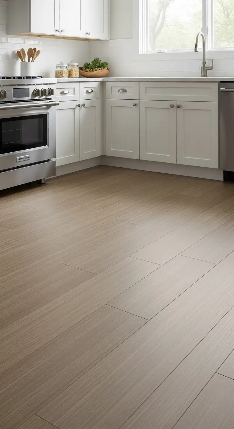 15. Soft Grey Bamboo Flooring
