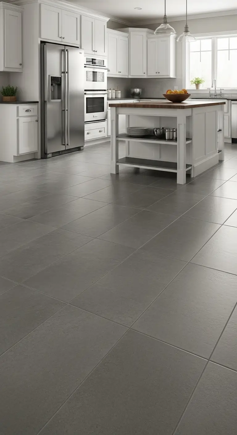 16. Ash Grey Tile Flooring