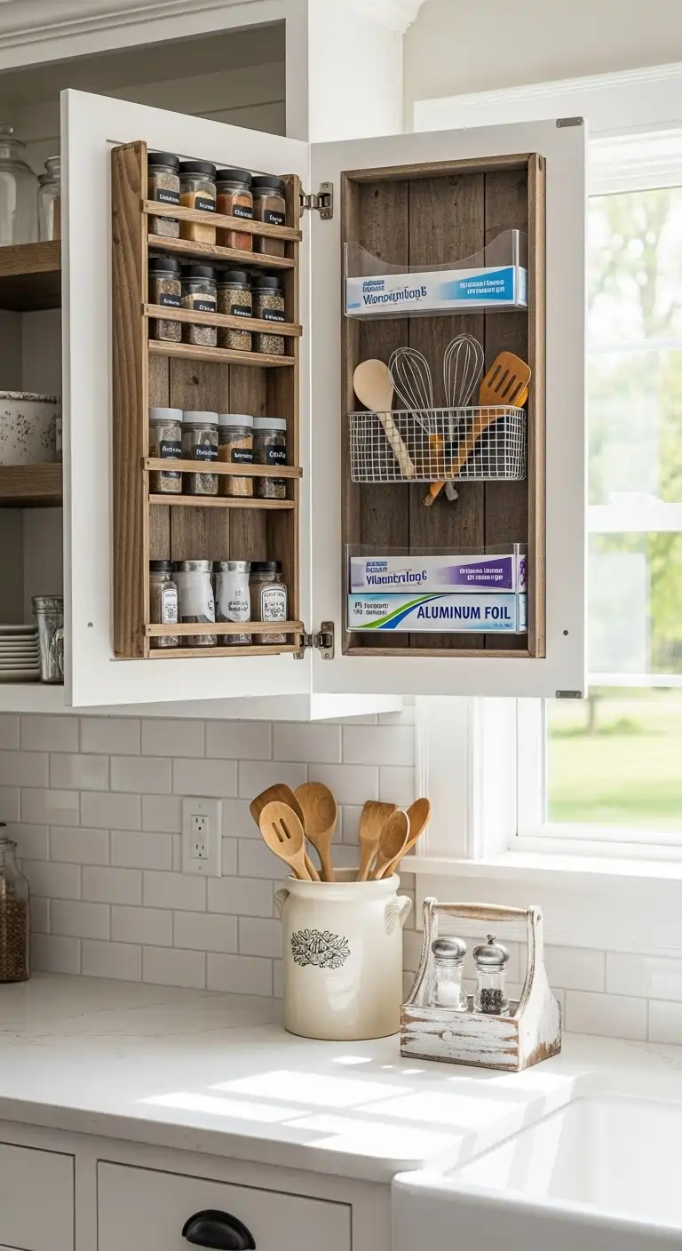 16. Cabinet Door Organizers for Small Items