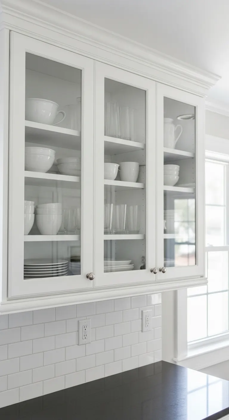 Crisp White with Glass Inserts