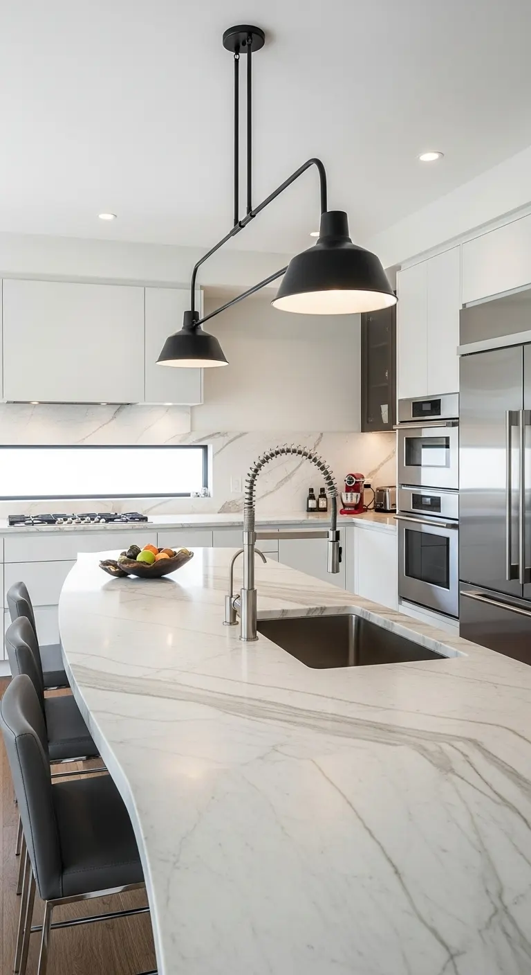 16. Curved Island with Center Sink