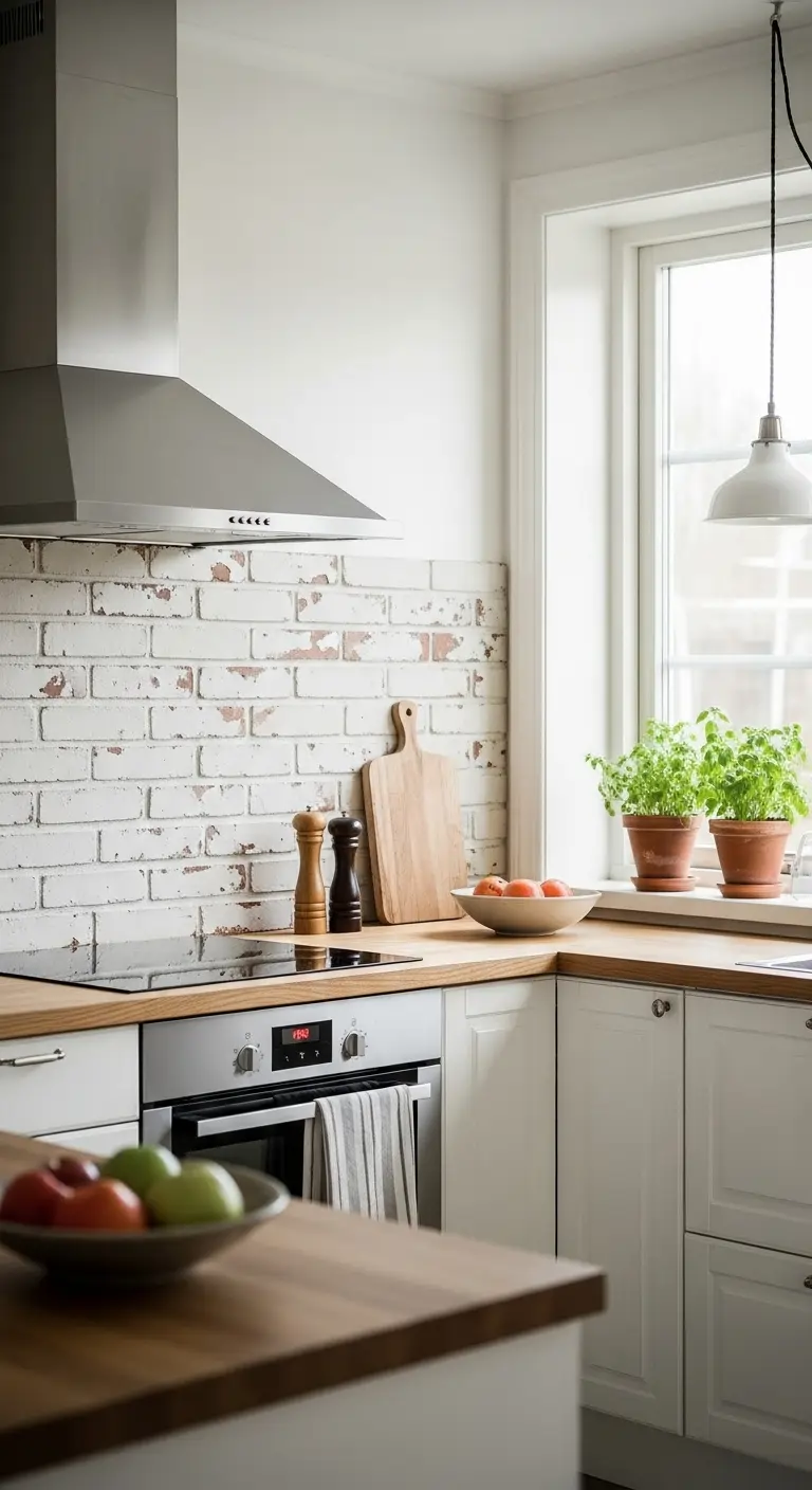 16. White Brick Veneer for Rustic Scandinavian Texture