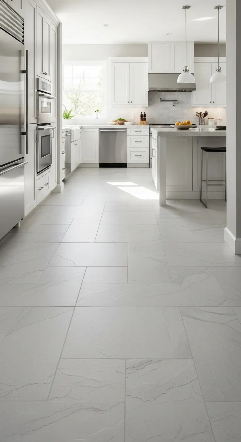 16. White Slate Flooring