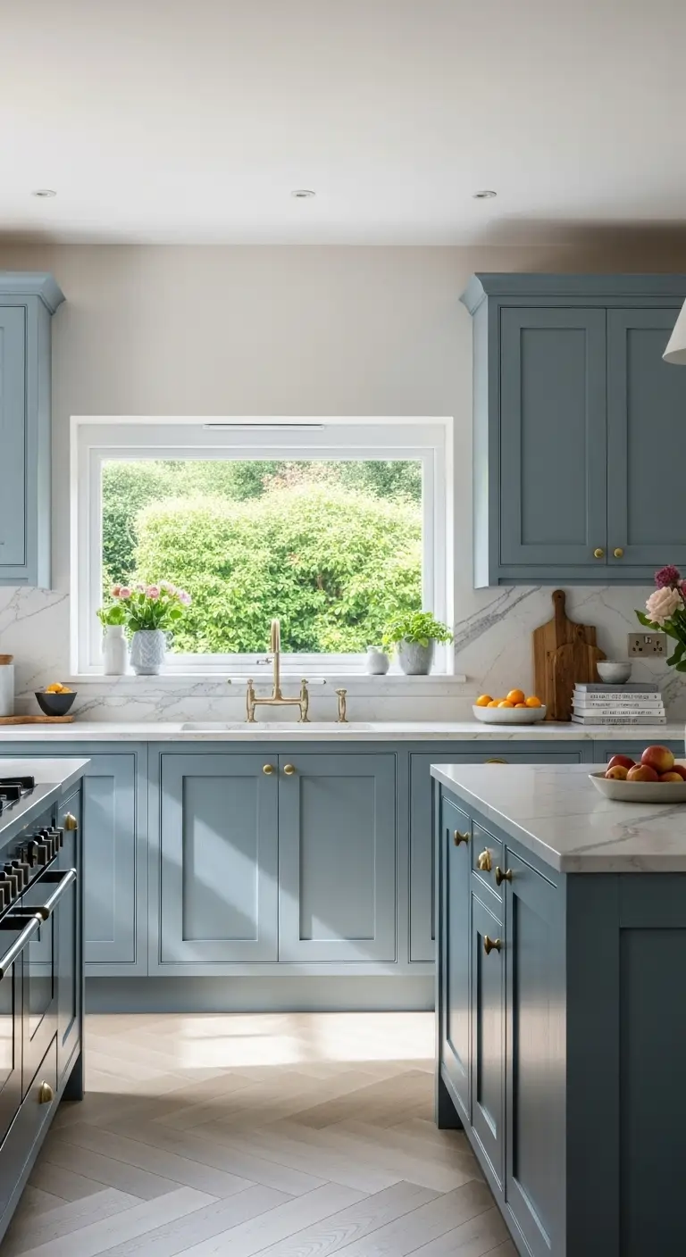 Dusty Blue Cabinets