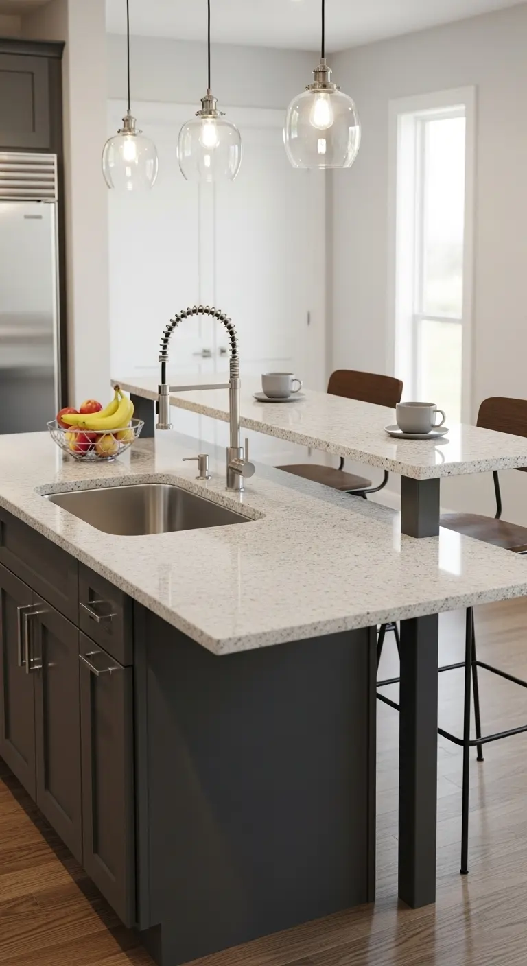 17. Island with Breakfast Bar and Sink