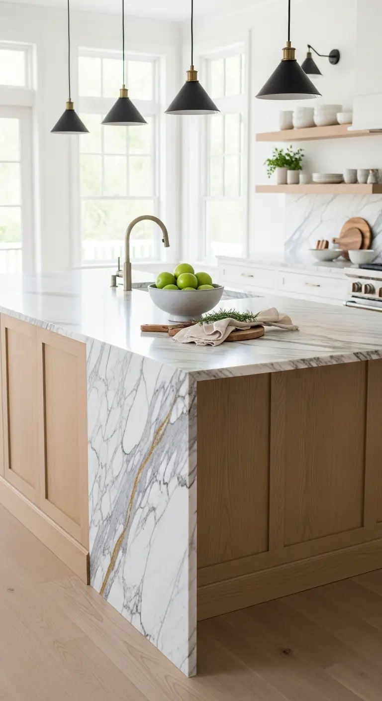 Scandinavian-Inspired Calacatta Island