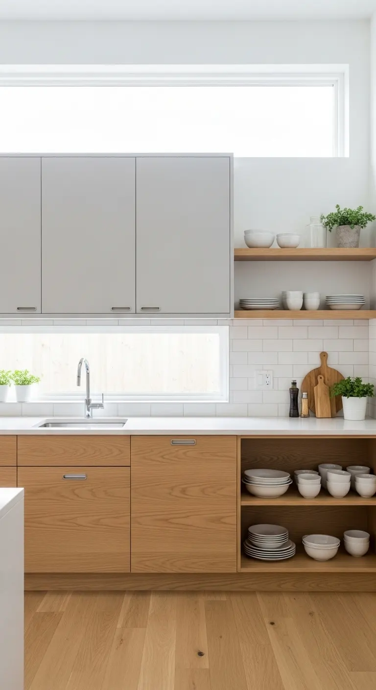 Scandinavian Kitchen Cabinets in Two-Tone Colors