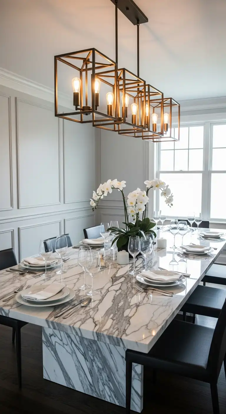 17. Statement Lighting Over Marble Surface