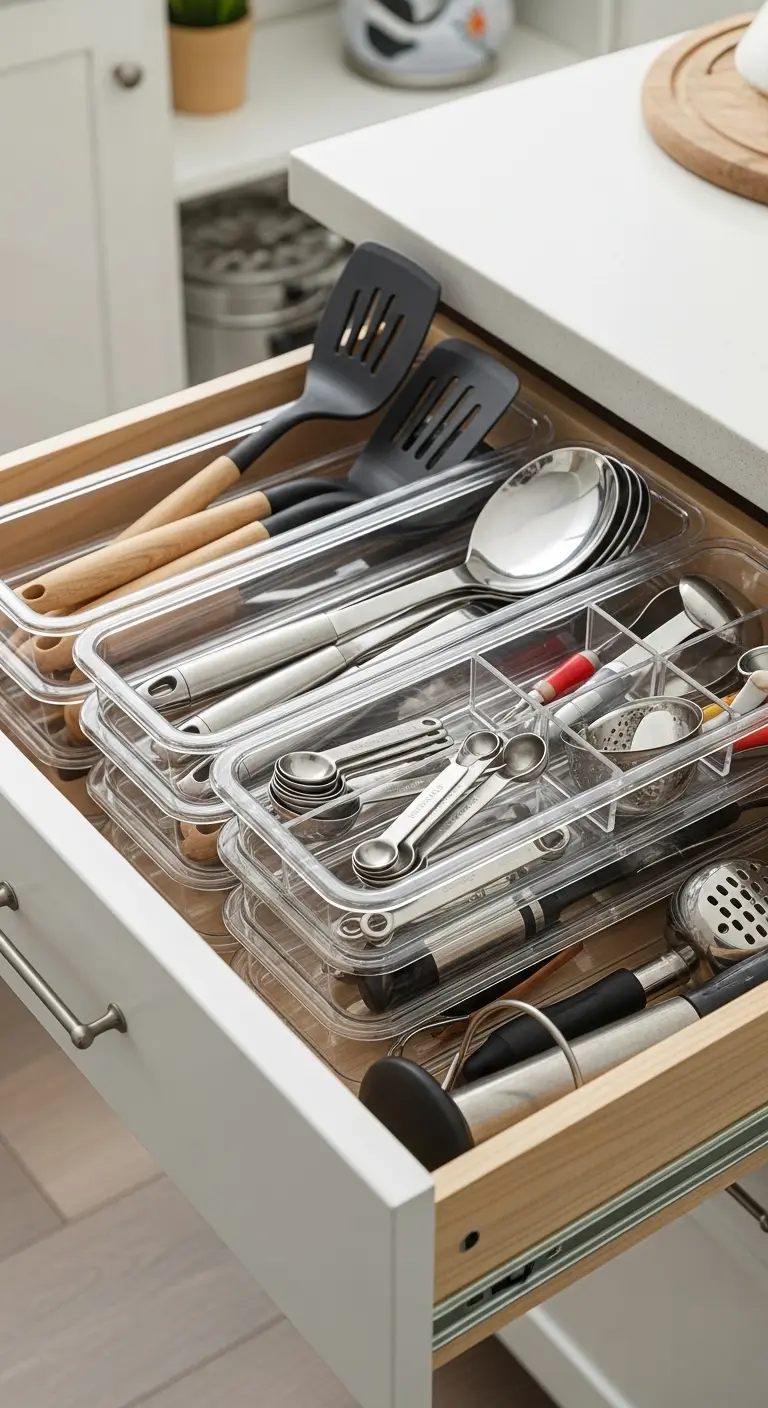 17. Use Stackable Drawer Organizers